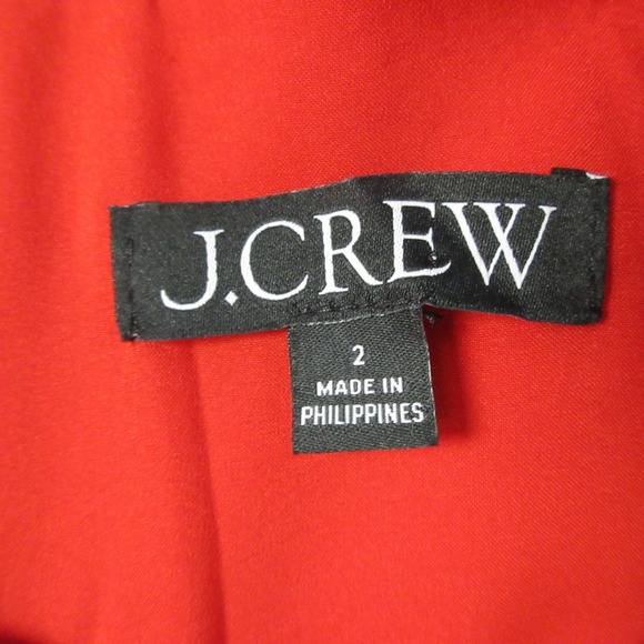 J.Crew High Neck Sheath Dress Midi 2 Red Linen Stretch Pencil Career Office 348 - Picture 3 of 11